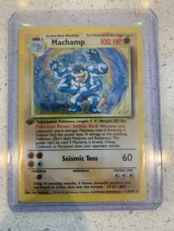 Pokemon Card Lot, Machamp 1st Edition 8/102, Hitmonchan Holo, Vaporeon Holo - Image 2