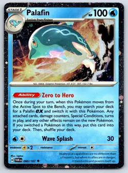 Palafin/Palafin ex - Twilight Masquerade Promo Cosmos Holo Pokemon TCG Card - Image 2