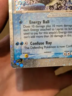 Pokemon TCG Lapras EX Ruby & Sapphire Holo Ultra Rare Card 99/109 DMG HP - Image 3