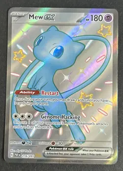Mew ex 216/091 Paldean Fates Shiny Ultra Rare Pokemon TCG Card NM - Image 1