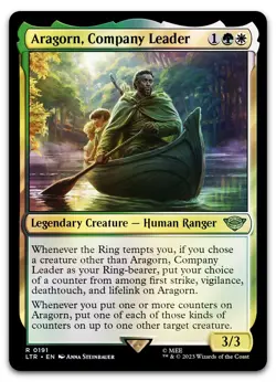 Aragorn, Company Leader #191 (Foil) (NM) Lord of the Rings LTR Magic MTG - Image 1