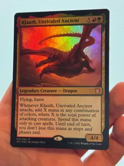 1X FOIL Klauth, Unrivaled Ancient NM MTG Magic AFC Forgotten Realms Dragon EDH - Image 1