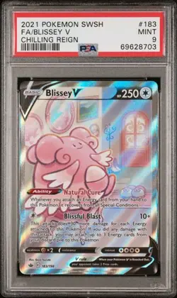 PSA 9 Blissey V Full Art 183/198 Pokemon Chilling Reign English Alternate Art - Image 1