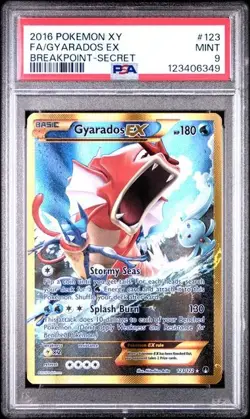 PSA 9 GYARADOS EX 123 XY BREAKPOINT SECRET GOLD POKEMON MINT - Image 1