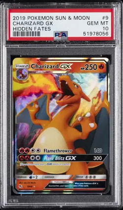 2019 POKEMON SUN & MOON HIDDEN FATES #9 CHARIZARD GX PSA 10 - Image 1
