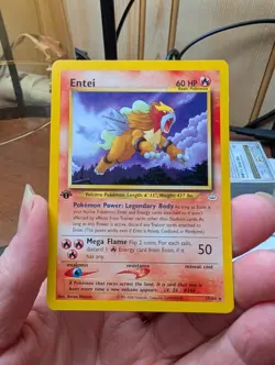 Pokemon 1st Edition NEO Revelation NON-HOLO Entei 17 & Skarmory 23 light play - Image 1