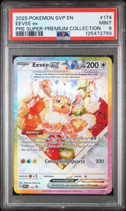 2025 POKEMON SVP EN-SV BLACK STAR PROMO #174 EEVEE EX PSA 9 - Image 1