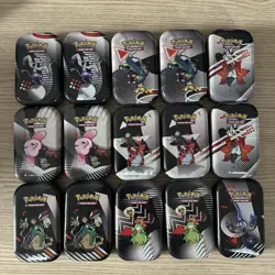 Pokemon Unova Mini Tin Black Bolt White Flare - Set Of 15 Mix Artwork - EMPTY - Image 1