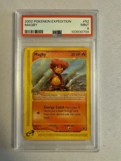 2002 Pokemon - Magby - Non-Holo Rare - E Reader Expedition 52/165 - PSA 9 MINT!! - Image 1