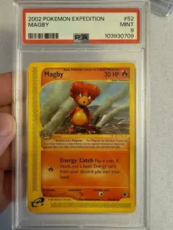 2002 Pokemon - Magby - Non-Holo Rare - E Reader Expedition 52/165 - PSA 9 MINT!! - Image 2