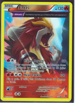 2015 POKEMON ENTEI 15/98 (FULL ART)- RARE REVERSE HOLO- XY ANCIENT ORIGINS NM/M - Image 1