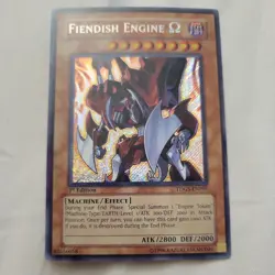 Yugioh Fiendish Engine Omega TDGS-EN095 Secret Rare 1st Ed NM - Image 1