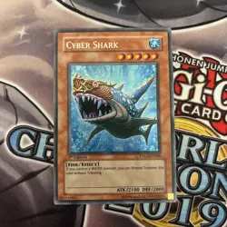 Yu-Gi-Oh! Cyber Shark Secret Rare TDGS-EN086 1st Edition VLP (VST) - Image 1
