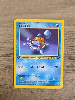 Pokemon TCG Squirtle 68/82 Team Rocket 1st Edition Card WOTC LP - Image 1