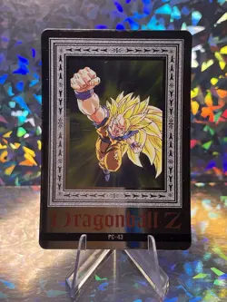 DRAGON BALL Z - Japanese Platina Card #PC-43 - SS3 GOKU - Silver Foil 1994 RARE - Image 1