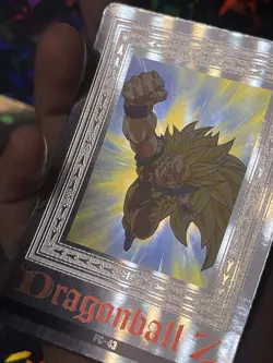 DRAGON BALL Z - Japanese Platina Card #PC-43 - SS3 GOKU - Silver Foil 1994 RARE - Image 3