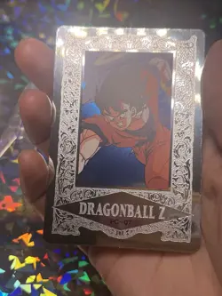 DRAGON BALL Z DBZ Japanese Platina Card #PC-07 GOKU Silver Foil 1994 Amada - Image 2