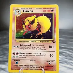 Flareon 3/64 Holo Rare Jungle Set WOTC Pokemon Card Unlimited Vintage 1999? - Image 2