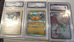 3 Pack Pokemon Holo Graded Cards- Noivern 9 - Dragonite 8 - Rayquaza 8.5 - Image 2