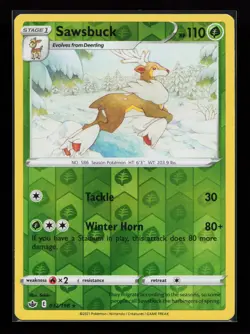 Sawsbuck 012/198 Reverse Holo SWSH06: Chilling Reign Pokemon Card - Image 1