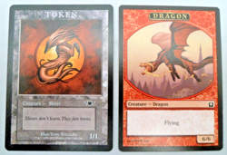 MTG Sliver Token (Legions, Player Rewards) + Dragon Token ‘6/6 Flying’ (NM) - Image 1