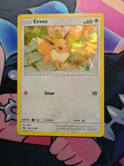 Pokemon TCG Eevee 155/214 Lost Thunder Cracked Ice Holo 2018 - Image 1