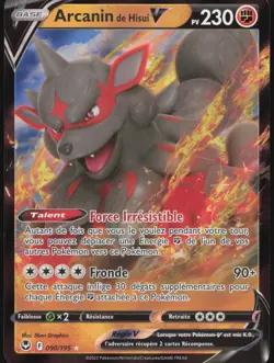 Carte Pokemon Arcanin de Hisui-V 090/195 Tempete Argentee Francais - Image 1