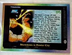 Pokemon Topps SHOWDOWN IN PEWTER CITY EP5 TV Animation Edition Blue Logo NM-MT - Image 2