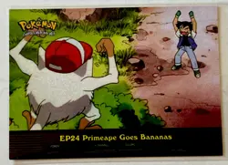 Pokemon Topps Series 2 TV Animation Ed EP24 Primeape Goes Bananas NM-MT BLUE - Image 1