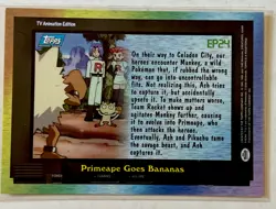 Pokemon Topps Series 2 TV Animation Ed EP24 Primeape Goes Bananas NM-MT BLUE - Image 2