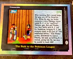 Pokemon Topps 2000 PATH TO POKEMON LEAGUE EP8 TV Animation Blue Logo NM-MT - Image 2