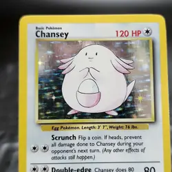Chansey Holo 3/102 Base Set Unlimited WOTC Pokemon TCG Vintage 1999 Rare NM - Image 2