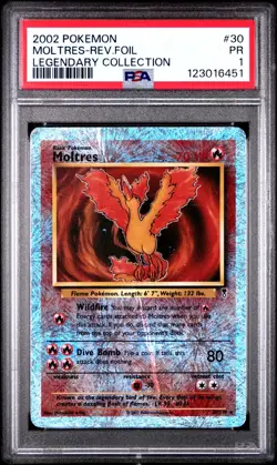 PSA 1 PR 2002 Pokemon Legendary Collection Moltres 30/110 Reverse Holo Foil WOTC - Image 1