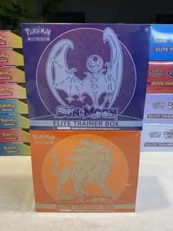 Pokemon TCG Sun and Moon Base Set ETB Set of 2 - Brand New Sealed - Image 1