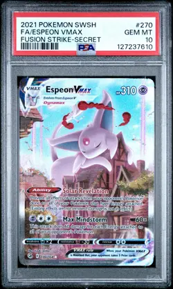 2021 POKEMON SWORD & SHIELD FUSION STRIKE SECRET FULL ART/ESPEON VMAX PSA 10 - Image 1