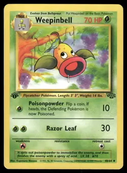 Pokemon TCG 1st Edition Jungle NM WOTC Weepinbell 48/64 - Image 1