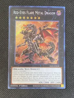 YuGiOh! Red-Eyes Flare Metal Dragon RA01-EN038 Secret Rare 1st Edition Near Mint - Image 1
