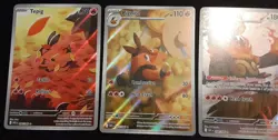 Tepig 096/086, Pignite 097/086, Emboar 098/086: Pokemon Rare TCG: 3 Card Lot NM - Image 3