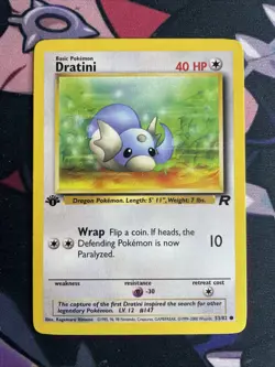 1st Edition Dratini 53/82 Team Rocket - Common Pokemon Card - NM/M - Image 1