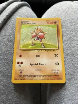 Hitmonchan 7/102- Base Set Holo Pokemon TCG Card - Image 1