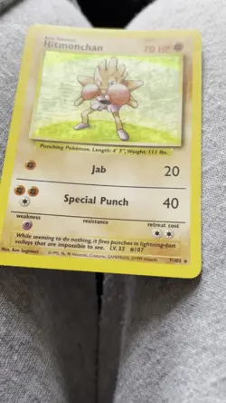 Hitmonchan 7/102- Base Set Holo Pokemon TCG Card - Image 2