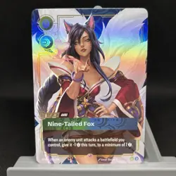 Riftbound League of Legends TCG Ahri Nine-Tailed Fox 255/298 ENGLISH Legend Card - Image 1