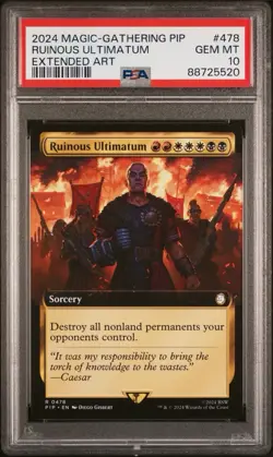 2024 MTG PIP RUINOUS ULTIMATUM EXTENDED ART PSA 10 💎 - Image 1