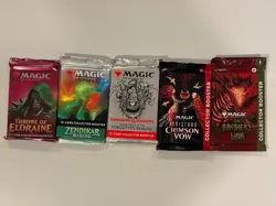 Lot of 5 Collector Boosters ELD ZNR AFR VOW BRO - Magic the Gathering MTG! - Image 1