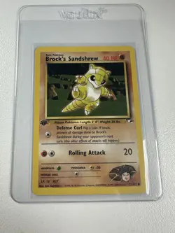 Brock’s Sandshrew 1st edition Gym Heroes 71/132 WOTC vintage Pokemon - Image 1
