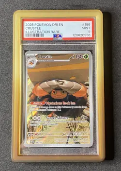 2025 POKEMON DRI EN-DESTINED RIVALS ILLUSTRATION RARE #186 CRUSTLE PSA 9 MINT - Image 1
