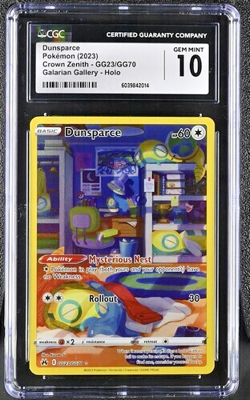 CGC 10 Dunsparce #GG23/GG70 2023 POKEMON CROWN ZENITH GALARIAN GALLERY HOLO - Image 1