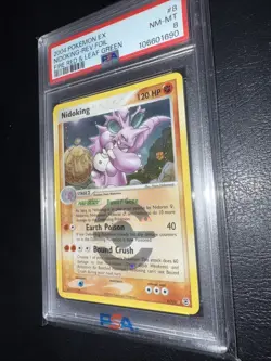 Pokemon 2004 EX Fire Red & Leaf Green Nidoking Reverse Foil PSA 8 - Image 3