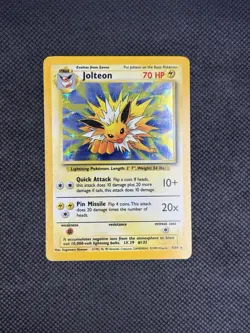 Jolteon 4/64 Holo Unlimited Jungle No Set Symbol Error Pokemon Card (LP-) - Image 1