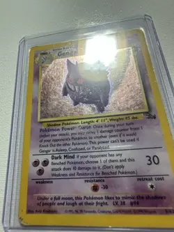 Gengar #5/62 Holo Rare Fossil Pokemon Card 1999 VintageEnglish Unlimited 05/62 - Image 2